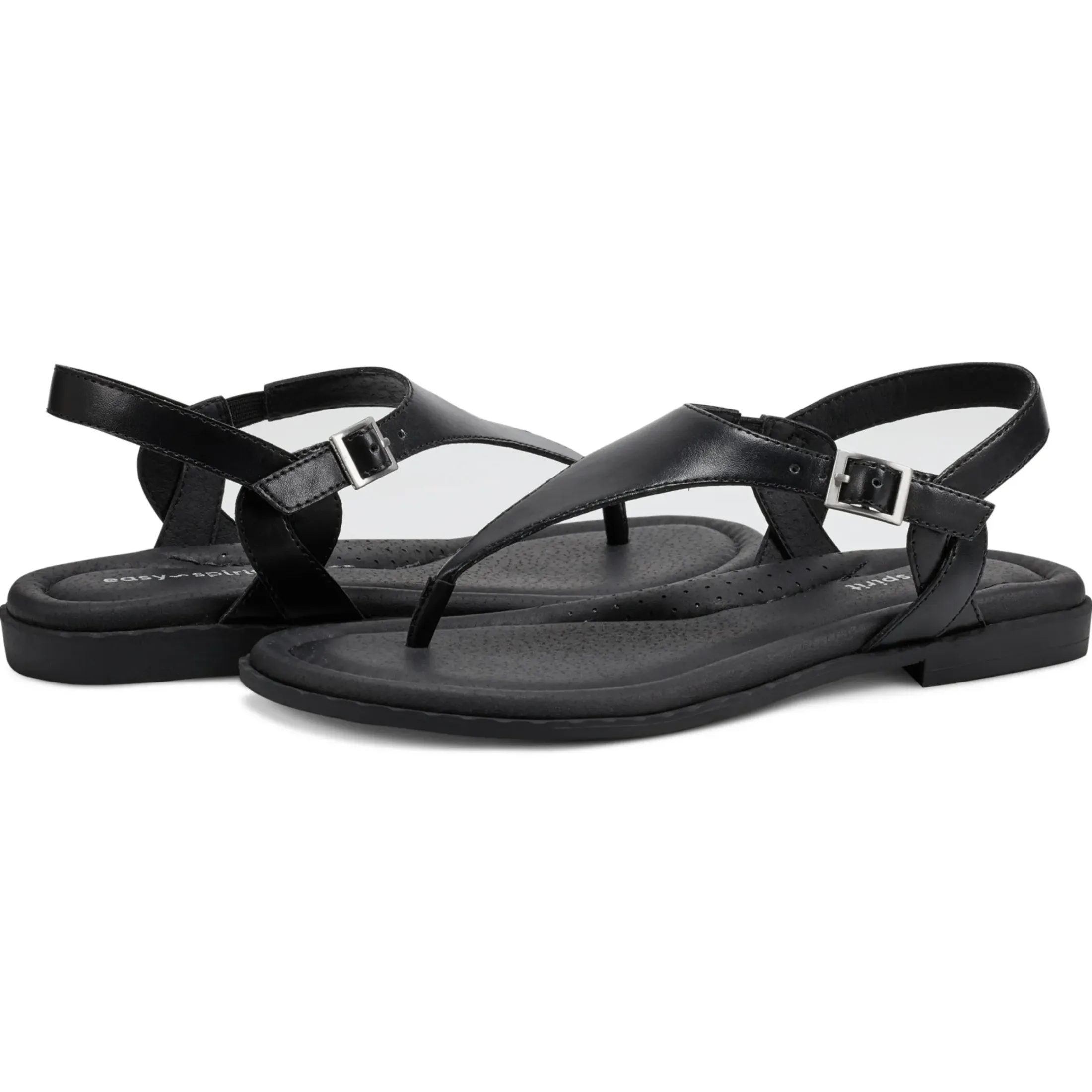 Casual|Flats>Easy Spirit Revan Flat Sandals Black