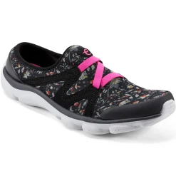 e360|Riptide Clogs>Easy Spirit Riptide Clogs Black Floral