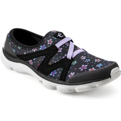 e360|Riptide Clogs>Easy Spirit Riptide Clogs Black Multi Buttercup Floral