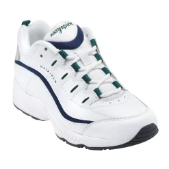 Romy & Friends|Romy Walking Shoes>Easy Spirit Romy Leather Walking Shoes White/Navy Leather