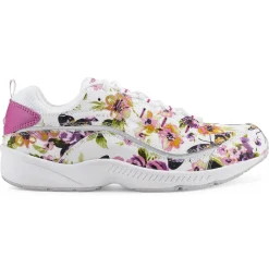 Romy & Friends|Romy Walking Shoes>Easy Spirit Romy Leather Walking Shoes Floral Butterfly Print