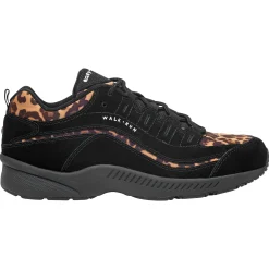 Romy & Friends|Romy Walking Shoes>Easy Spirit Romy Suede Walking Shoe Black Leopard Suede
