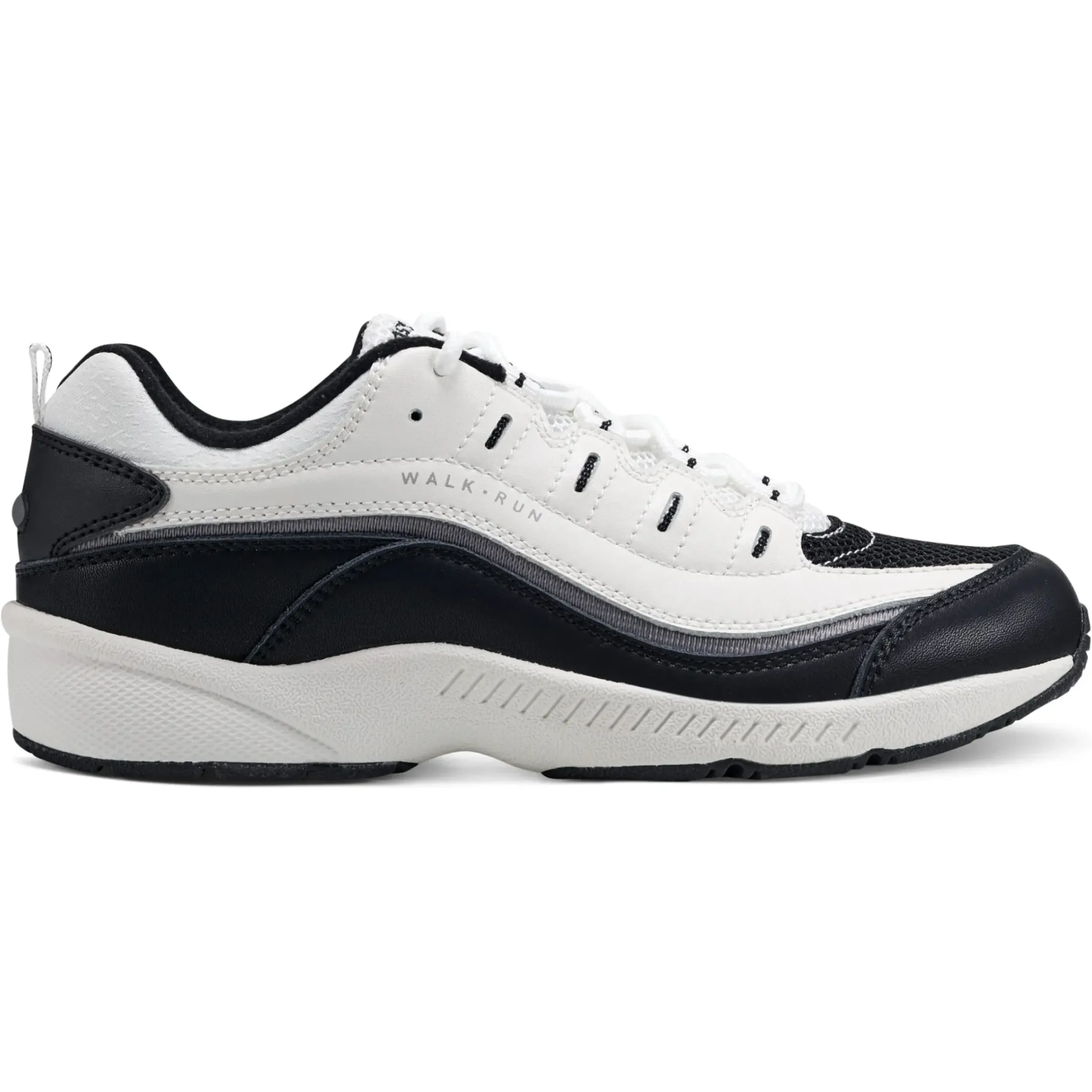 Romy & Friends|Romy Walking Shoes>Easy Spirit Romy Walking Shoes Black/White Leather