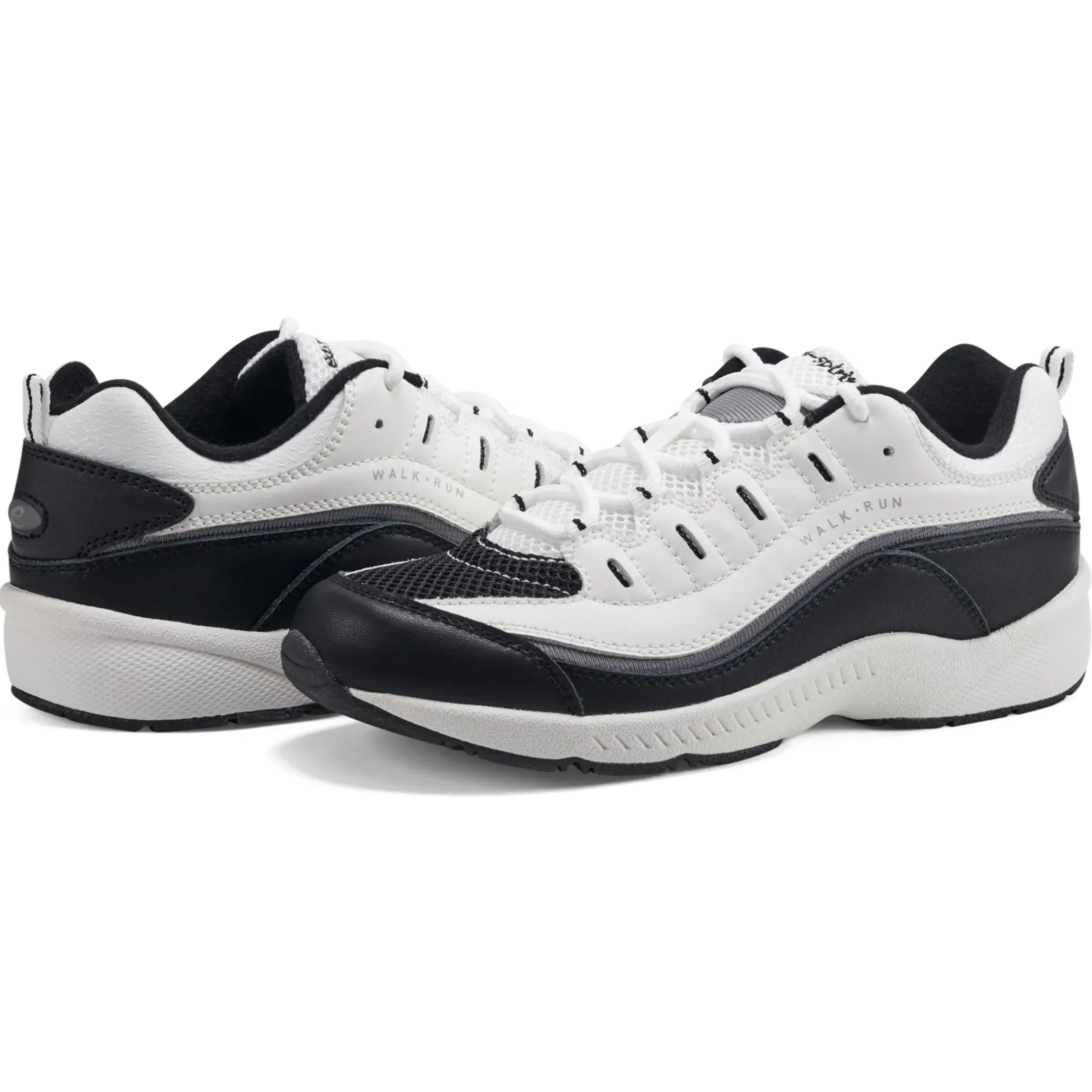 Romy & Friends|Romy Walking Shoes>Easy Spirit Romy Walking Shoes Black/White Leather