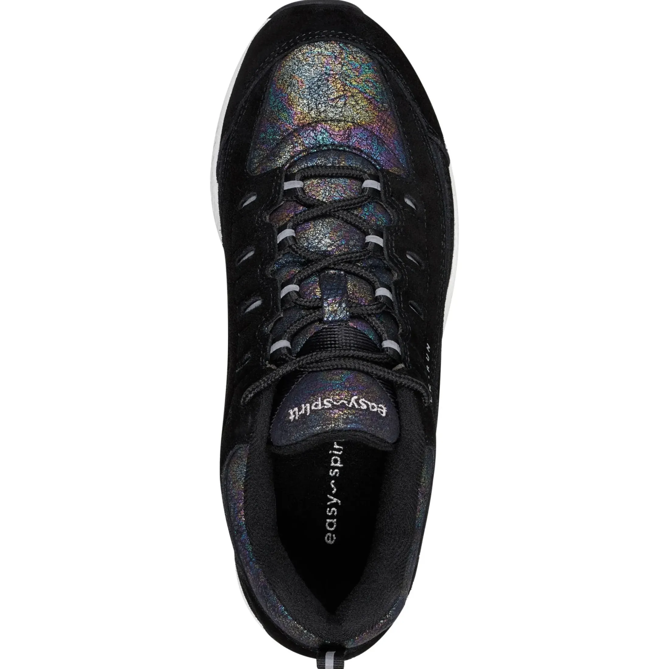 Romy & Friends|Romy Walking Shoes>Easy Spirit Romy Walking Shoes Black/Iridescent Suede