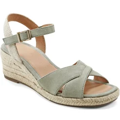 Dress|Sandals>Easy Spirit Shandra Wedge Sandals Light Green Suede