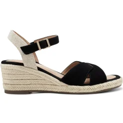 Dress|Sandals>Easy Spirit Shandra Wedge Sandals Black Suede
