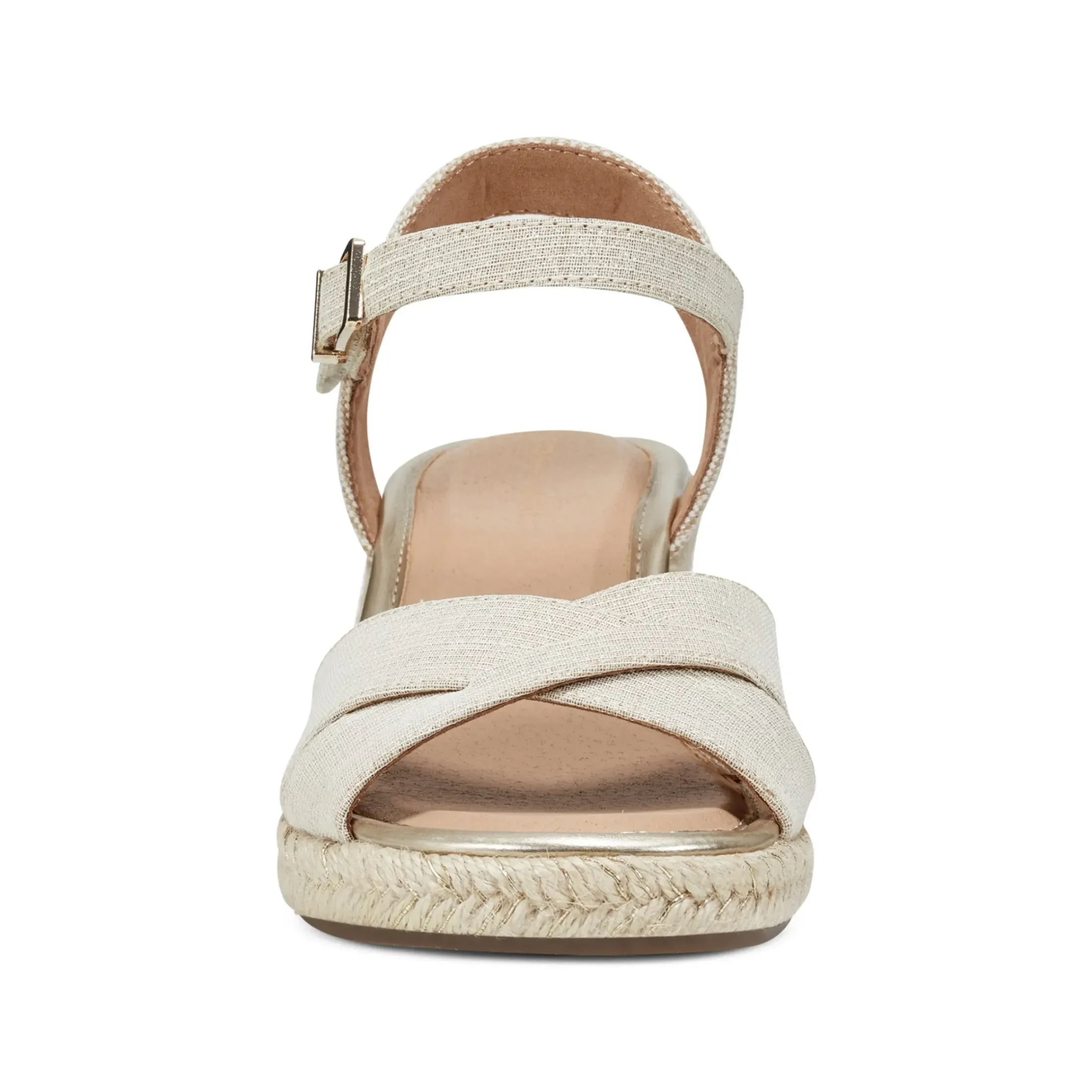 Dress|Sandals>Easy Spirit Shandra Wedge Sandals Gold Linen