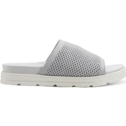 Casual|Flats>Easy Spirit Siena Flat Slide Sandals Light Grey