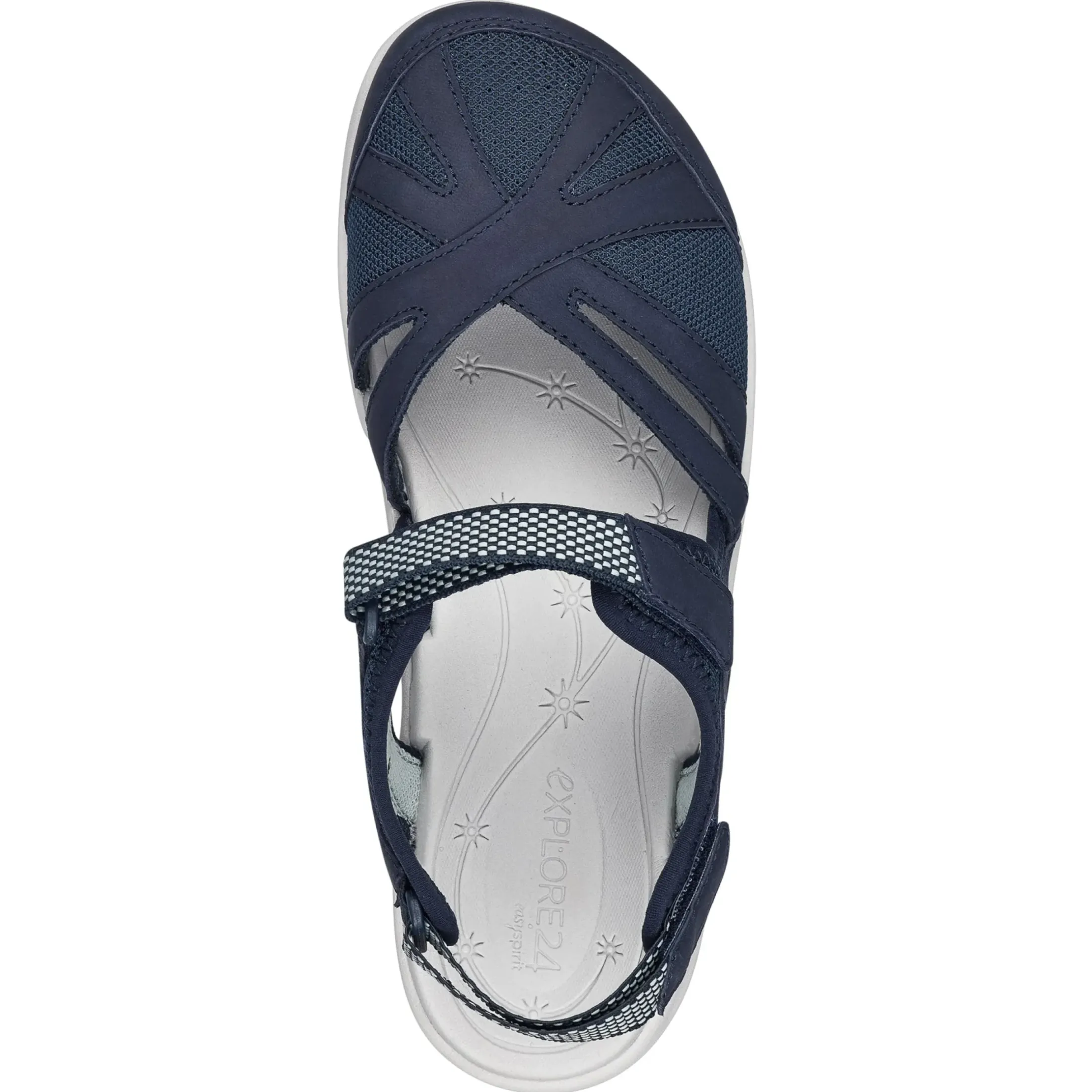 Sport|Explore24>Easy Spirit Splash Nubuck Flat Hiking Sandals Dress Blue Multi