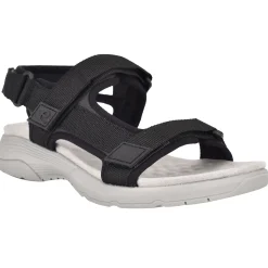 Traciee|Casual>Easy Spirit Tabata Slip On Sandals Black Multi Fabric