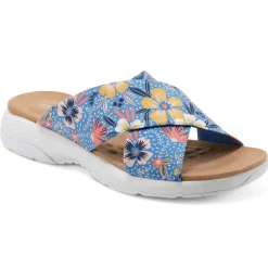 Traciee|Casual>Easy Spirit Taite Slip On Sandals Blue Multi Floral