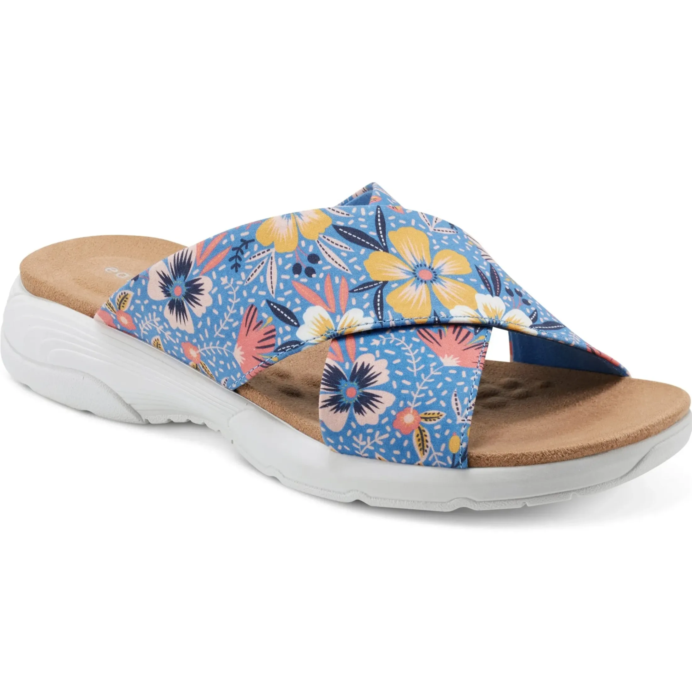 Traciee|Casual>Easy Spirit Taite Slip On Sandals Blue Multi Floral