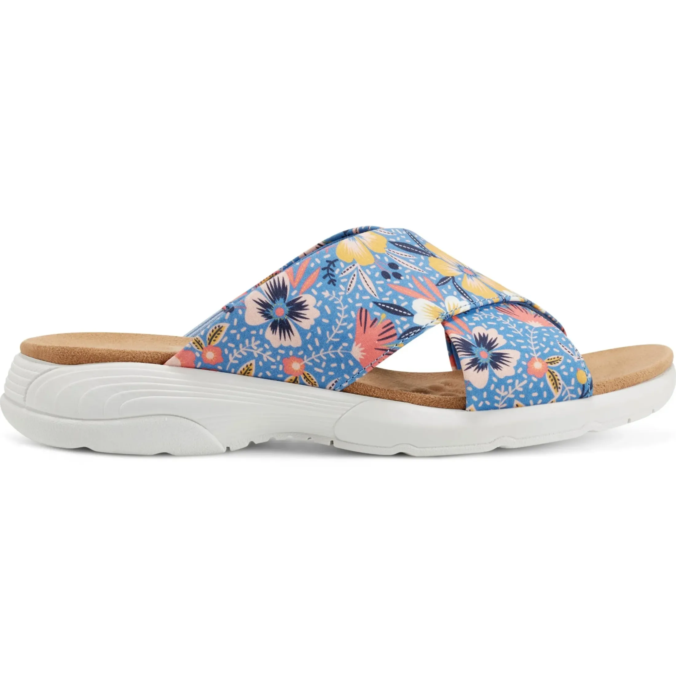 Traciee|Casual>Easy Spirit Taite Slip On Sandals Blue Multi Floral
