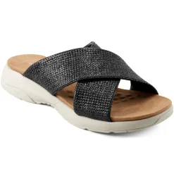 Traciee|Casual>Easy Spirit Taite Slip On Sandals Black Raffia