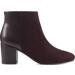 eFlex|eFlex>Easy Spirit Tamara Heeled Booties Dark Brown Suede