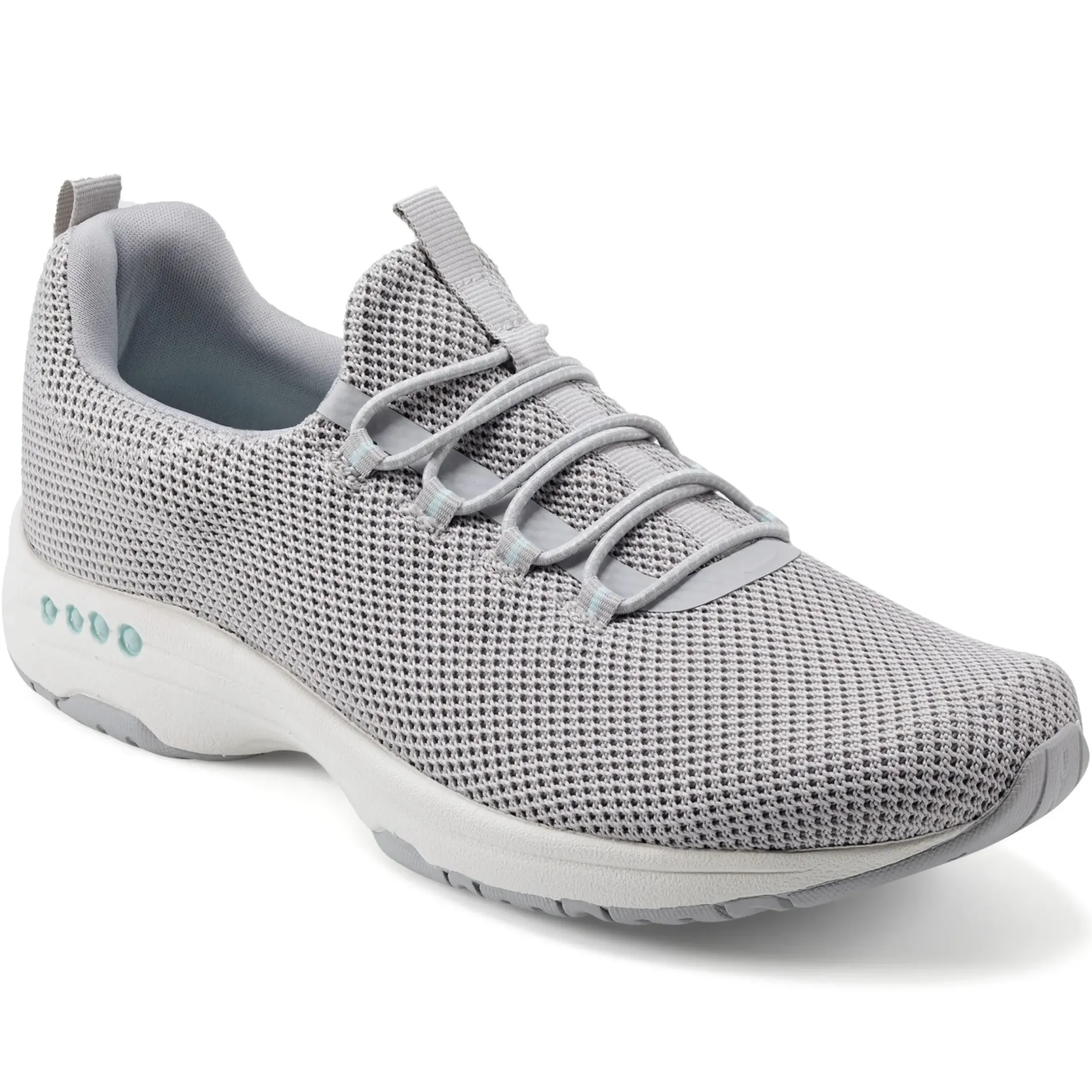 Traveltime Family|Slip Ons>Easy Spirit Tame Slip On Sneakers Light Grey Knit