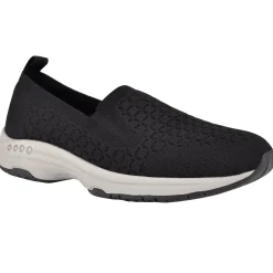 Traveltime Family|Slip Ons>Easy Spirit Tech Eco Slip On Sneakers Black Recycled Knit