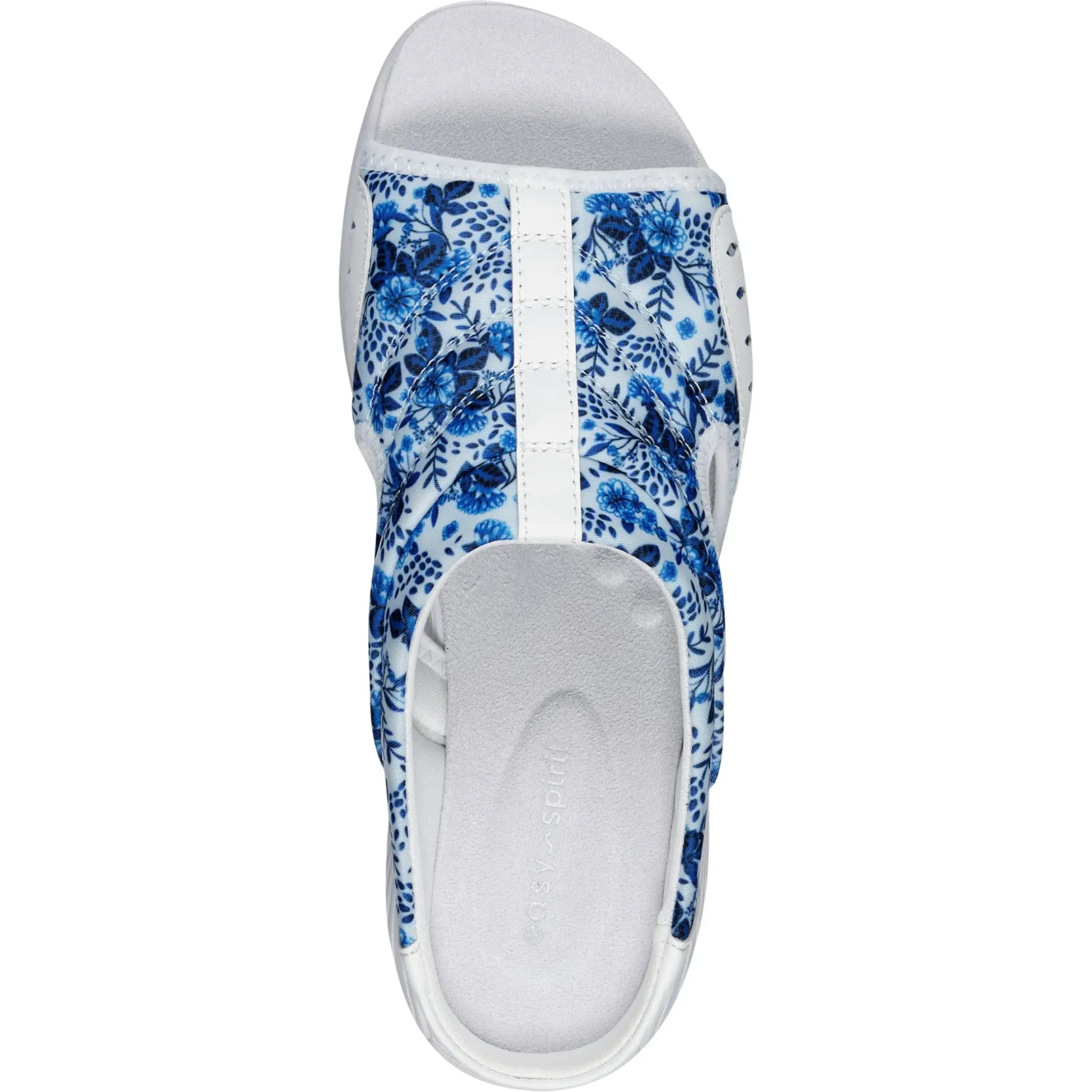 Traciee|Casual>Easy Spirit Traciee Slip On Sandals White/Blue Floral