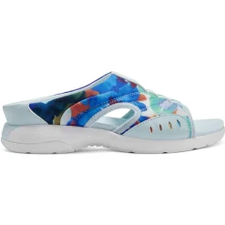 Traciee|Casual>Easy Spirit Traciee Slip On Sandals Blue Multi Tropical Print