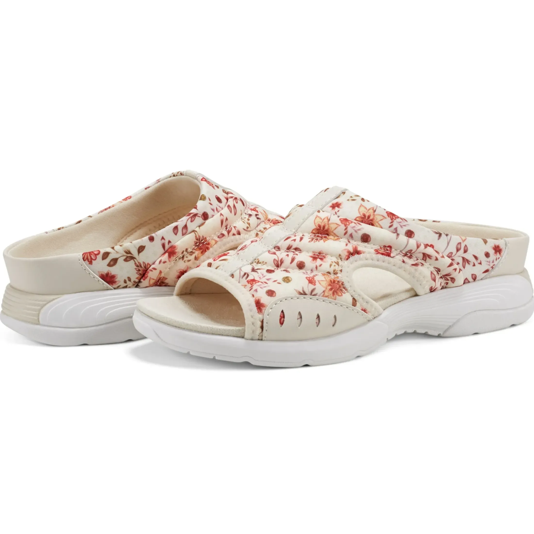 Traciee|Casual>Easy Spirit Traciee Slip On Sandals Natural Prairie Floral