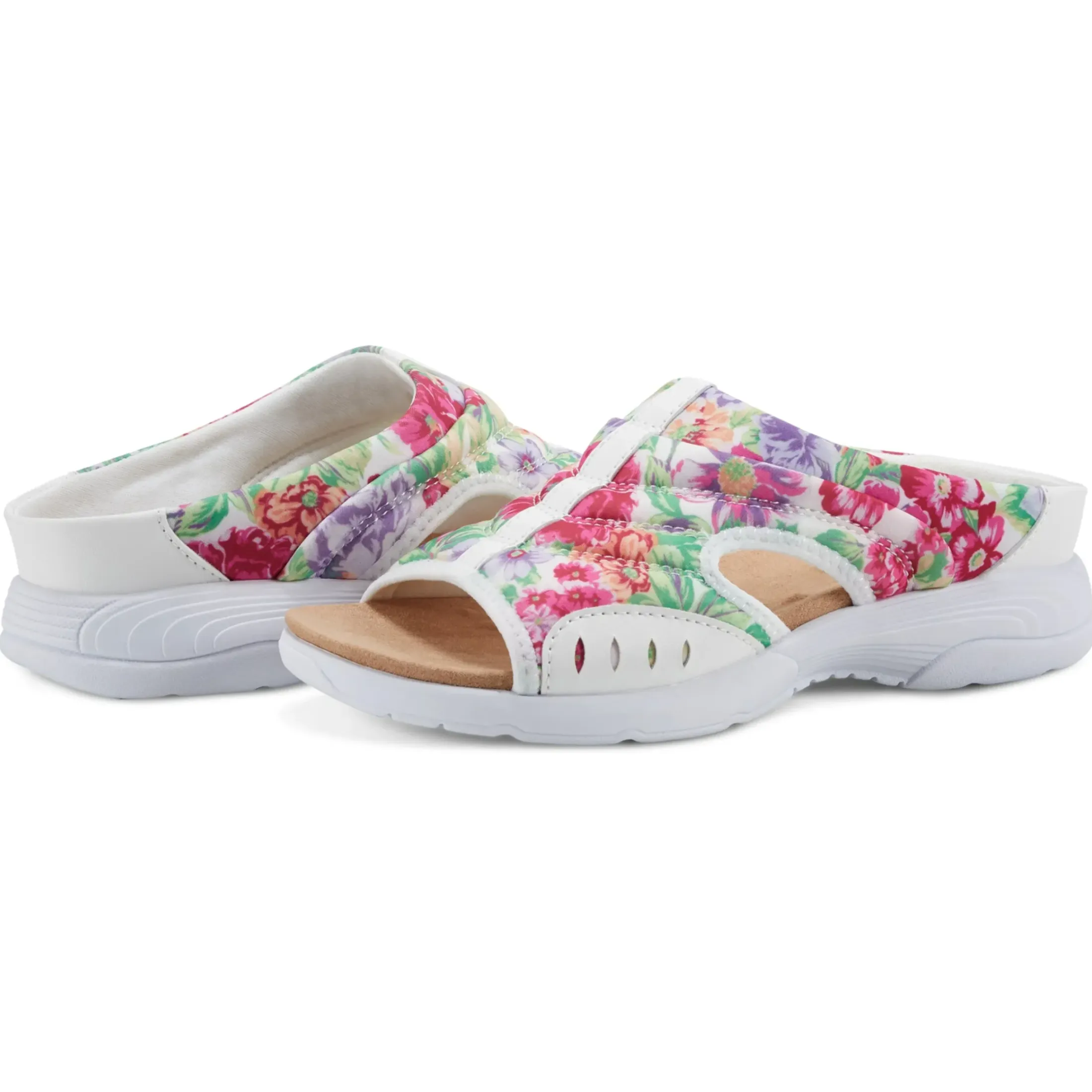 Traciee|Casual>Easy Spirit Traciee Slip On Sandals White Floral