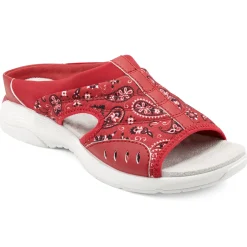 Traciee|Casual>Easy Spirit Traciee Slip On Sandals Red Bandana Print