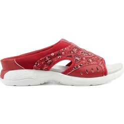 Traciee|Casual>Easy Spirit Traciee Slip On Sandals Red Bandana Print