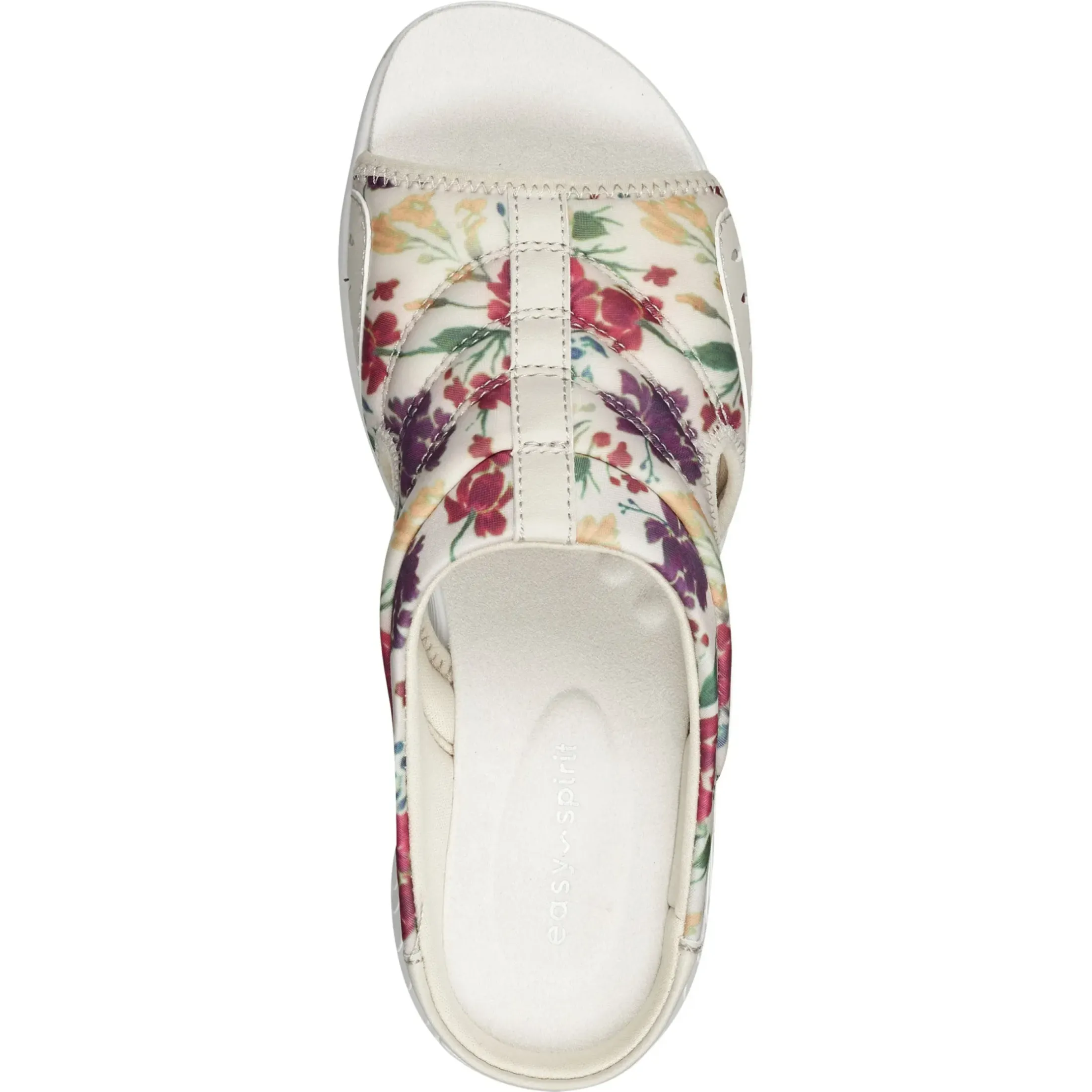 Traciee|Casual>Easy Spirit Traciee Slip On Sandals Ivory Floral Print