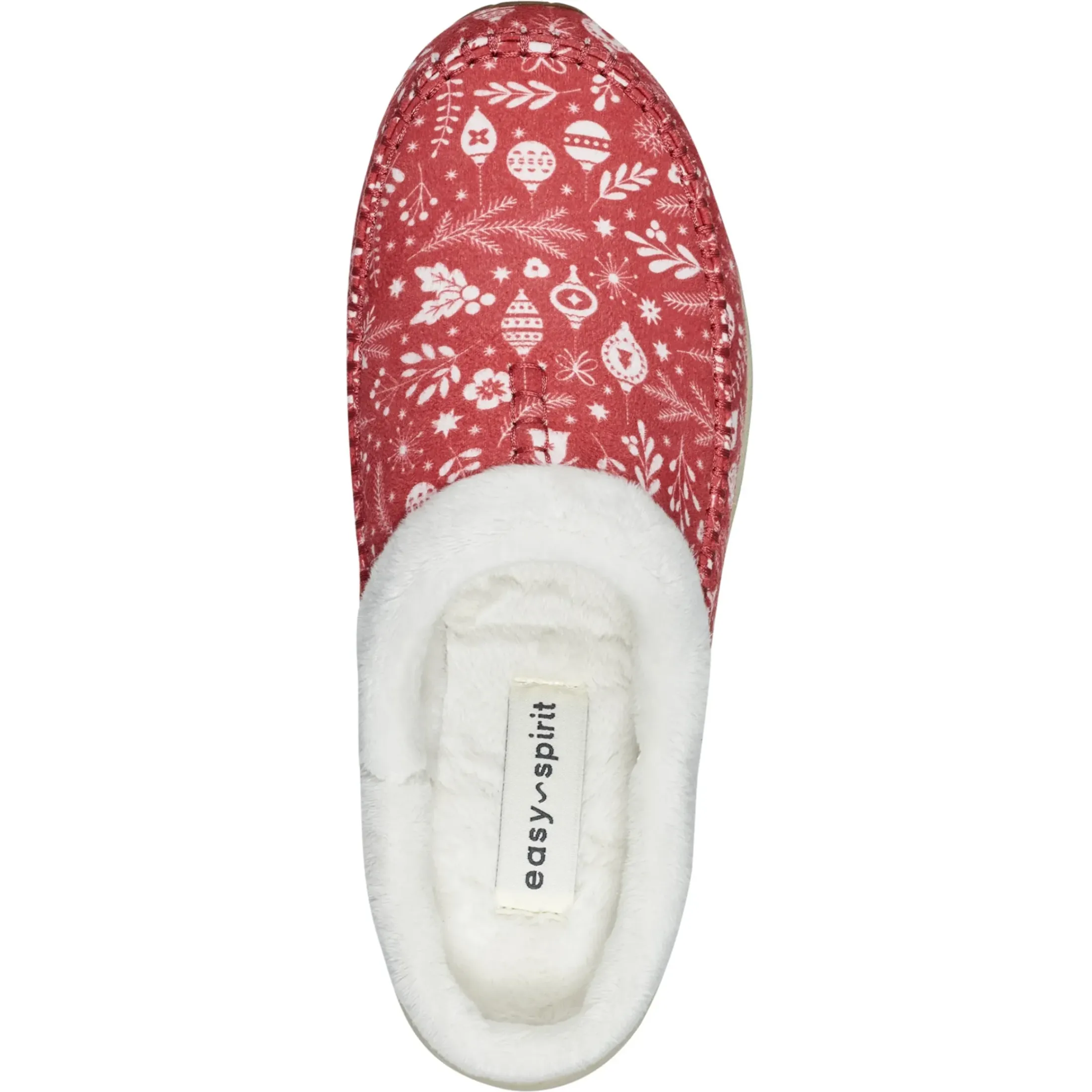 Traveltime Family|Traveltime Clogs>Easy Spirit Travelfurr Clogs Medium Red Holiday Print