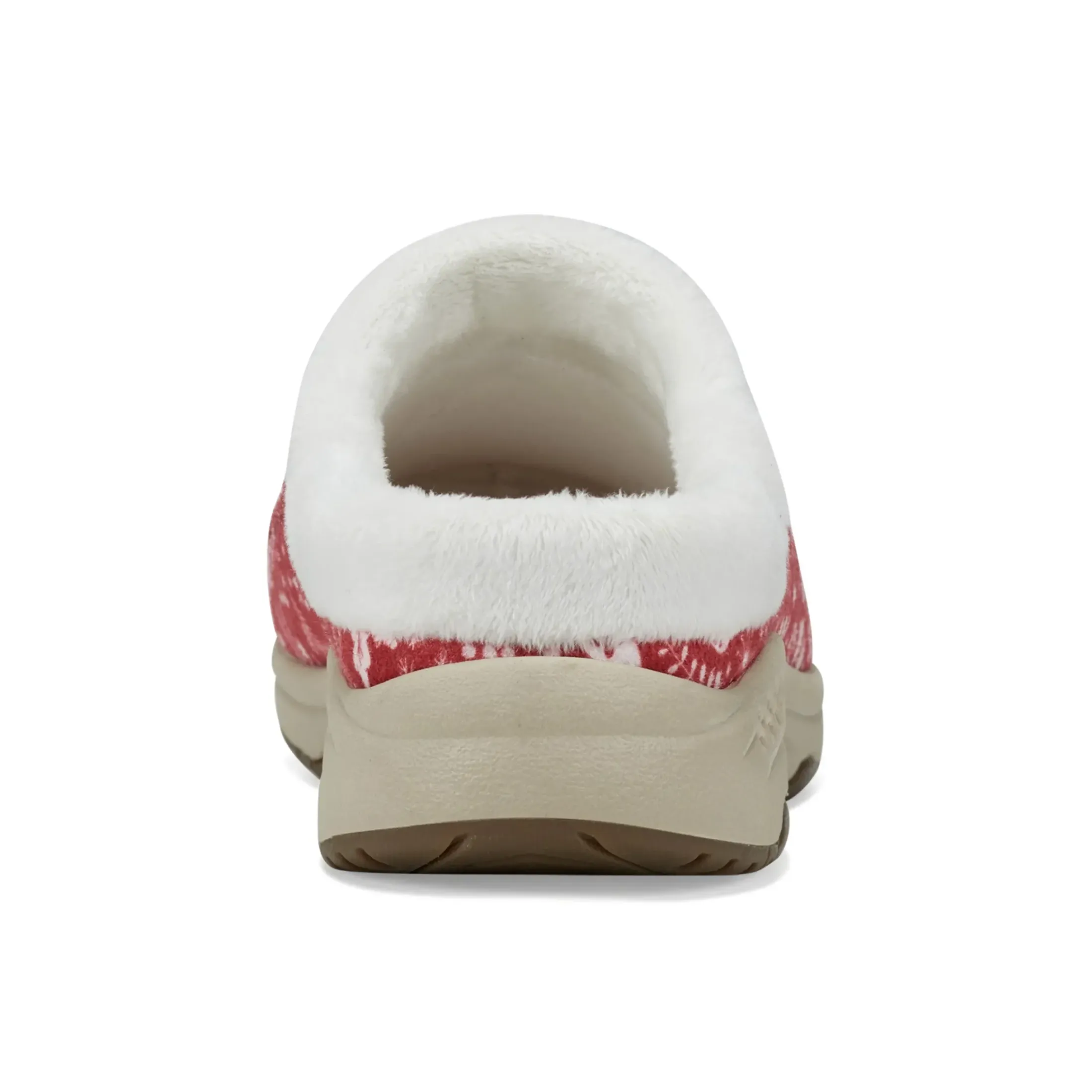Traveltime Family|Traveltime Clogs>Easy Spirit Travelfurr Clogs Medium Red Holiday Print