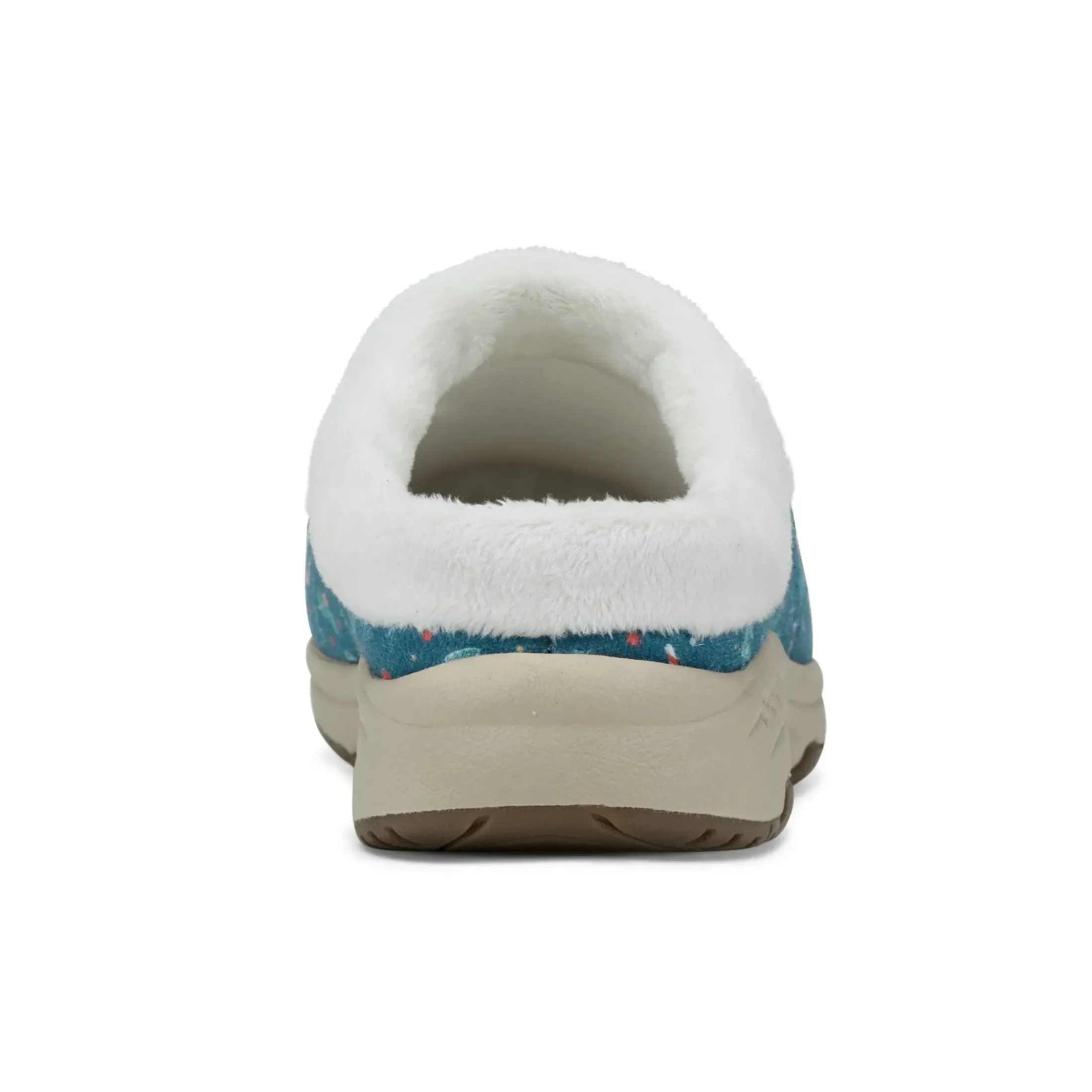 Traveltime Family|Traveltime Clogs>Easy Spirit Travelfurr Clogs Dark Green Holiday Print