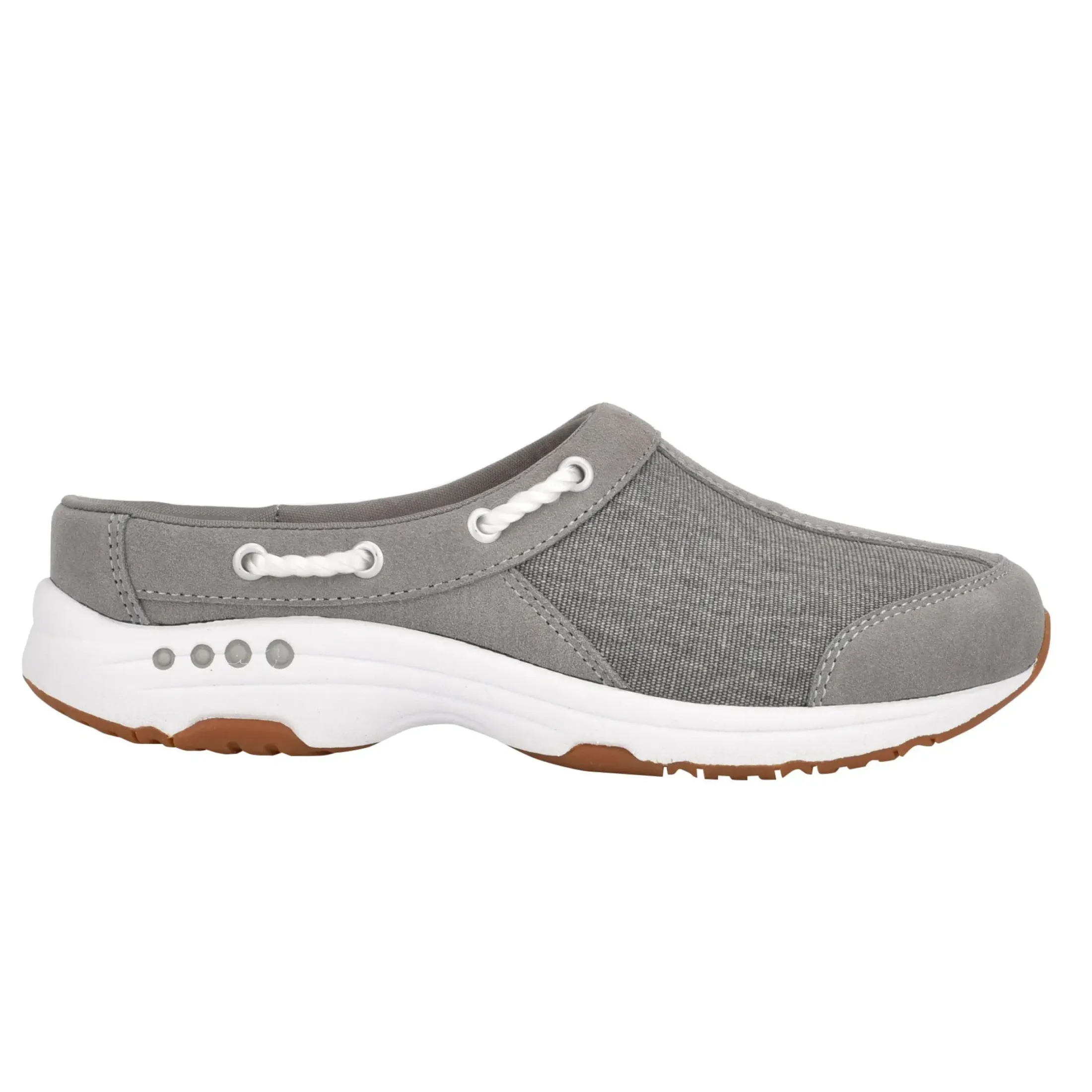 Traveltime Family|Traveltime Clogs>Easy Spirit Travelport Clogs Grey Suede
