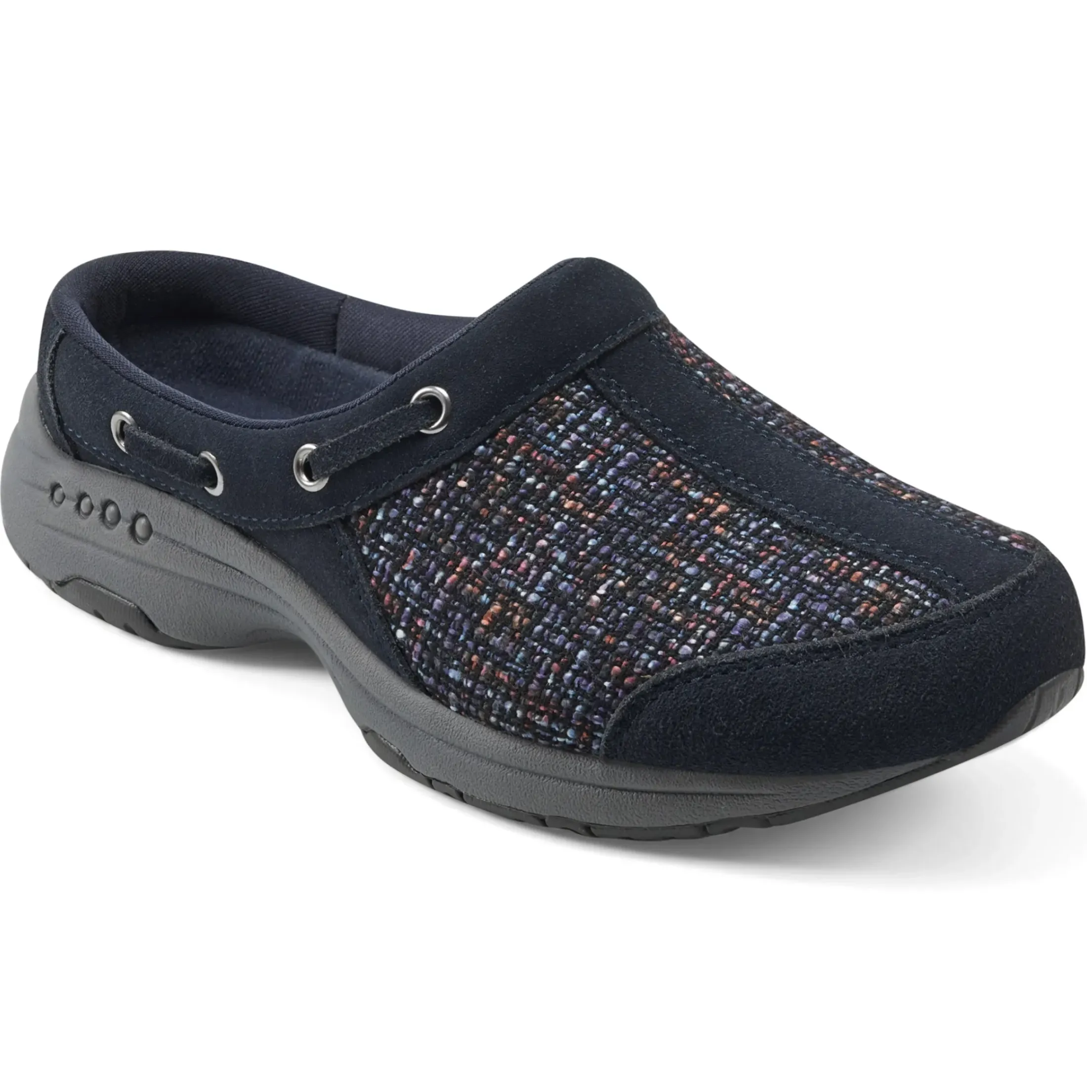 Traveltime Family|Traveltime Clogs>Easy Spirit Travelport Clogs Dark Navy Boucle