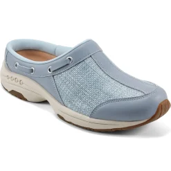 Traveltime Family|Traveltime Clogs>Easy Spirit Travelport Clogs Light Blue Raffia
