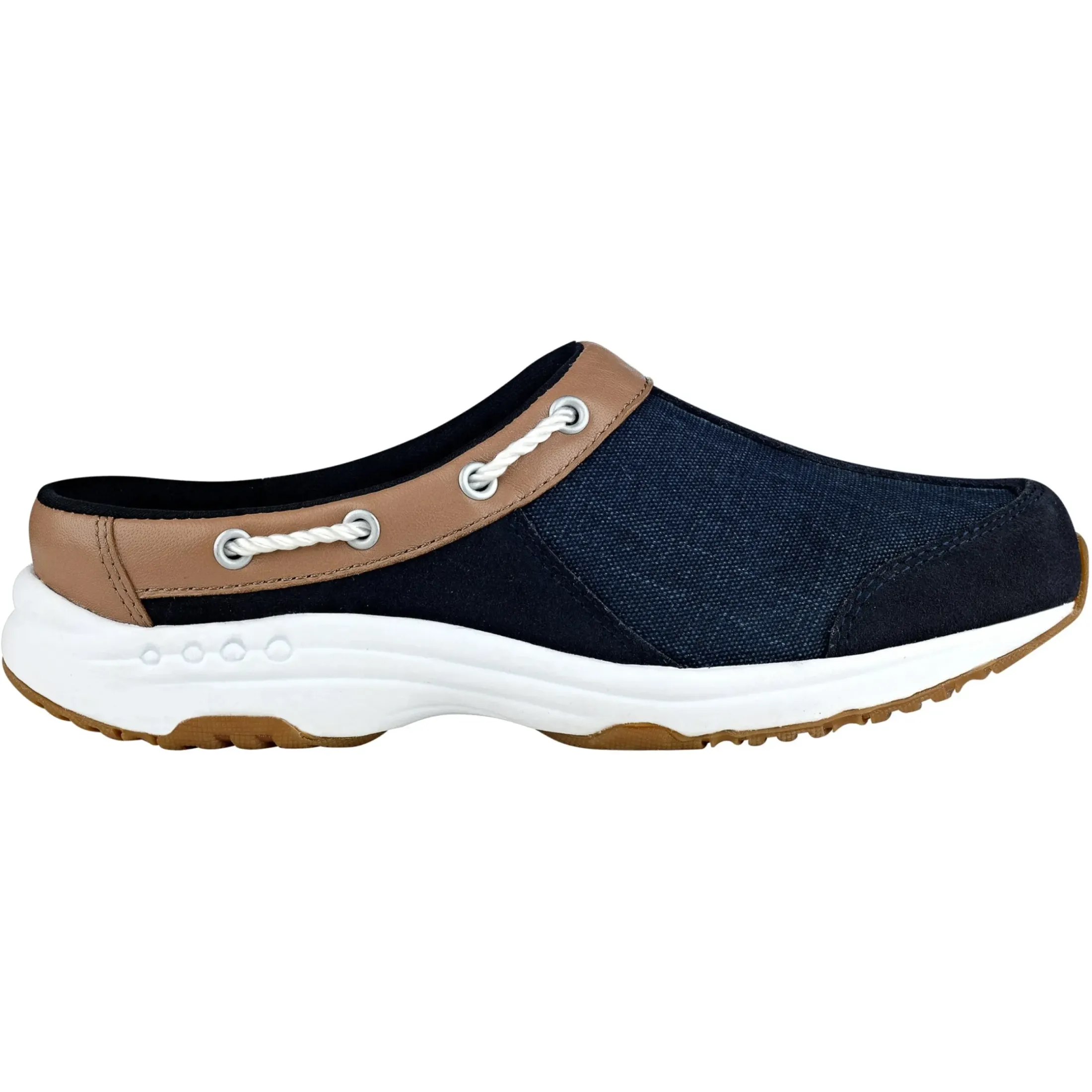 Traveltime Family|Traveltime Clogs>Easy Spirit Travelport Denim Clogs Navy Denim