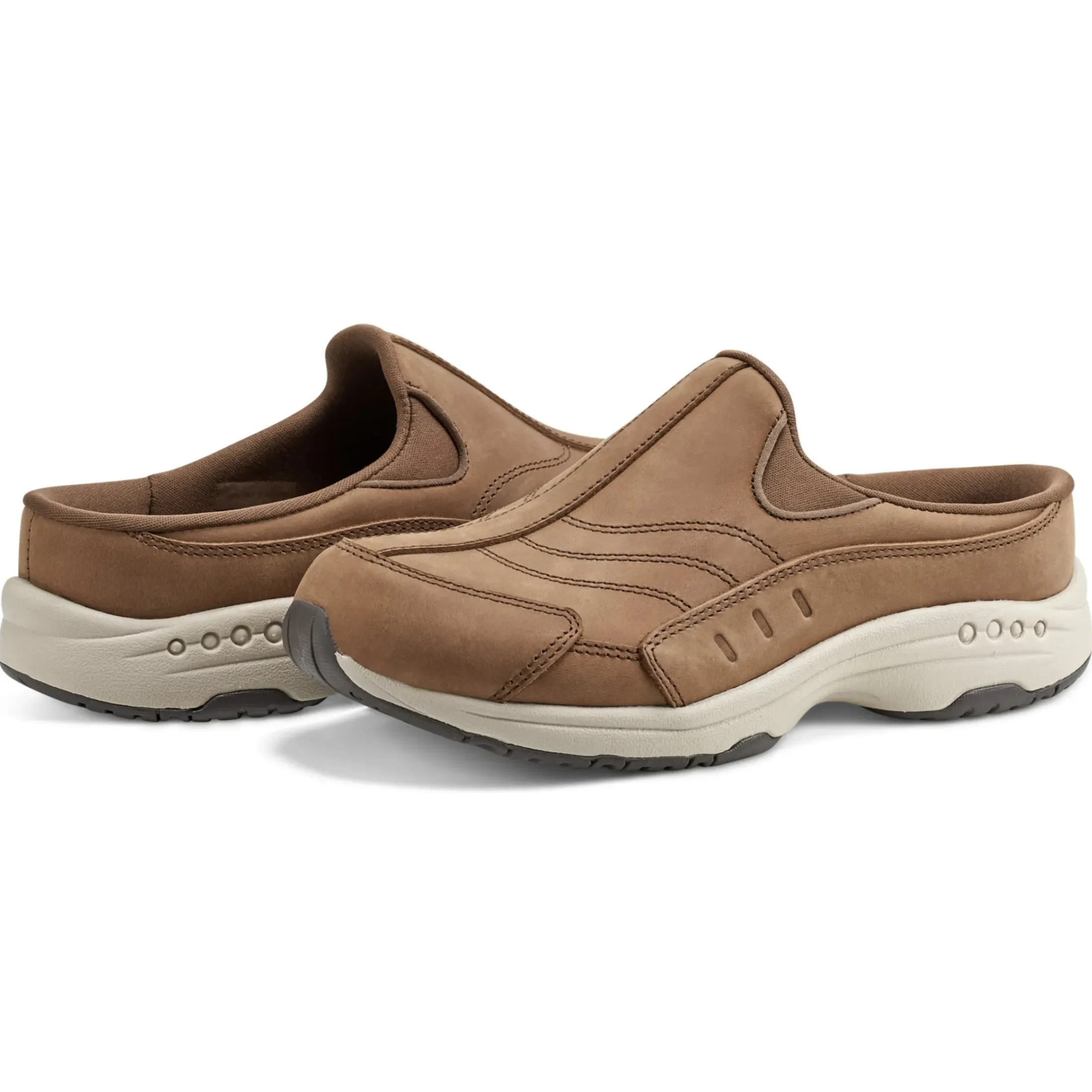 Traveltime Family|Traveltime Clogs>Easy Spirit Traveltime Clogs Medium Natural Leather