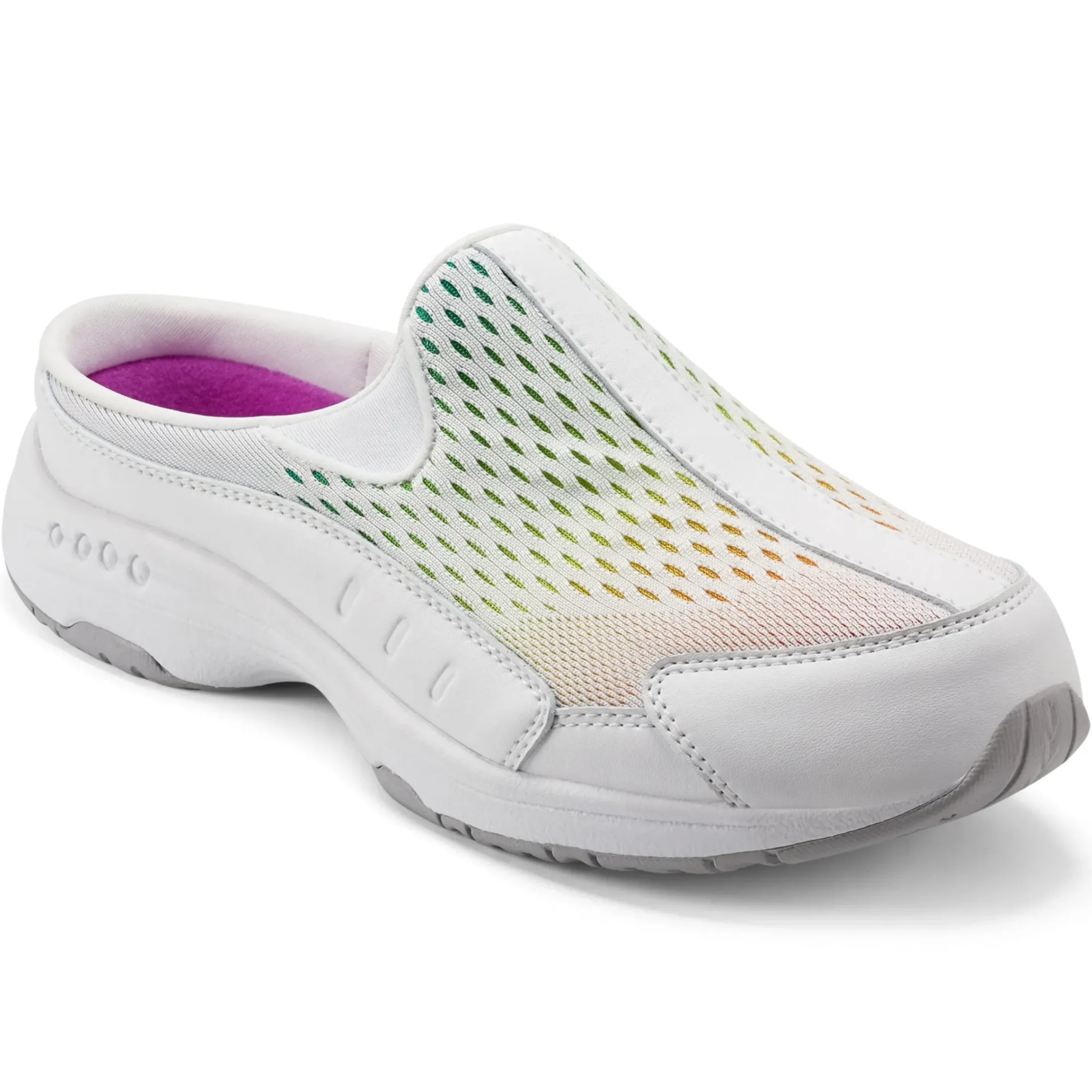 Traveltime Family|Traveltime Clogs>Easy Spirit Traveltime Clogs White/Rainbow