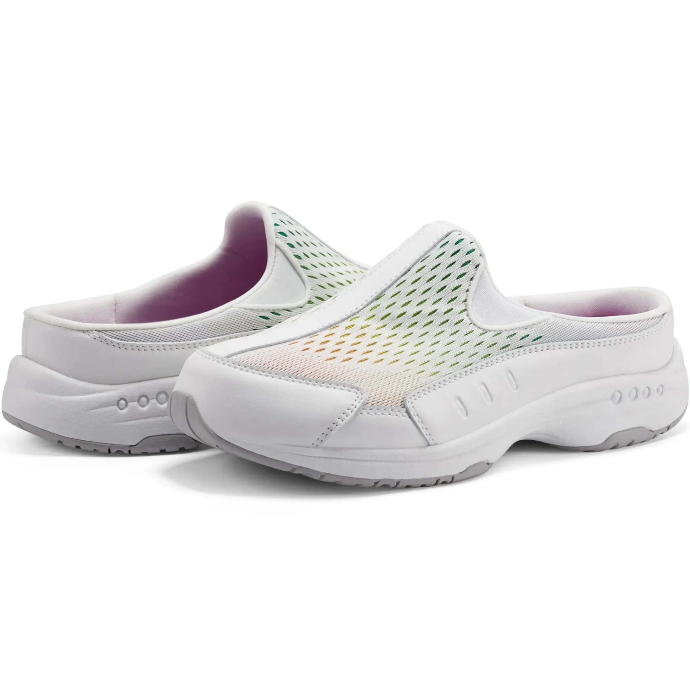 Traveltime Family|Traveltime Clogs>Easy Spirit Traveltime Clogs White/Rainbow