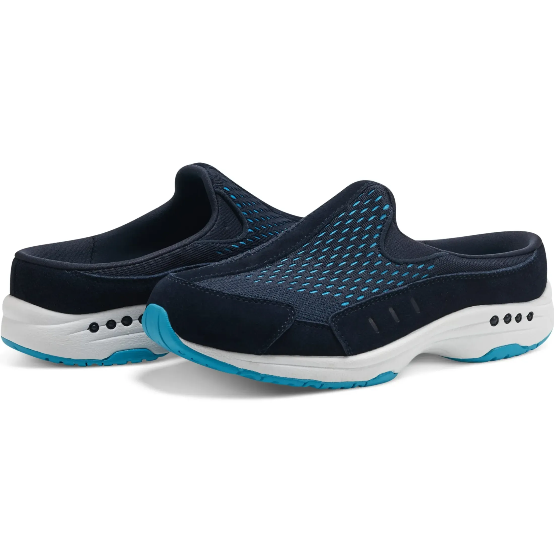 Traveltime Family|Traveltime Clogs>Easy Spirit Traveltime Clogs Blue Iris Mesh