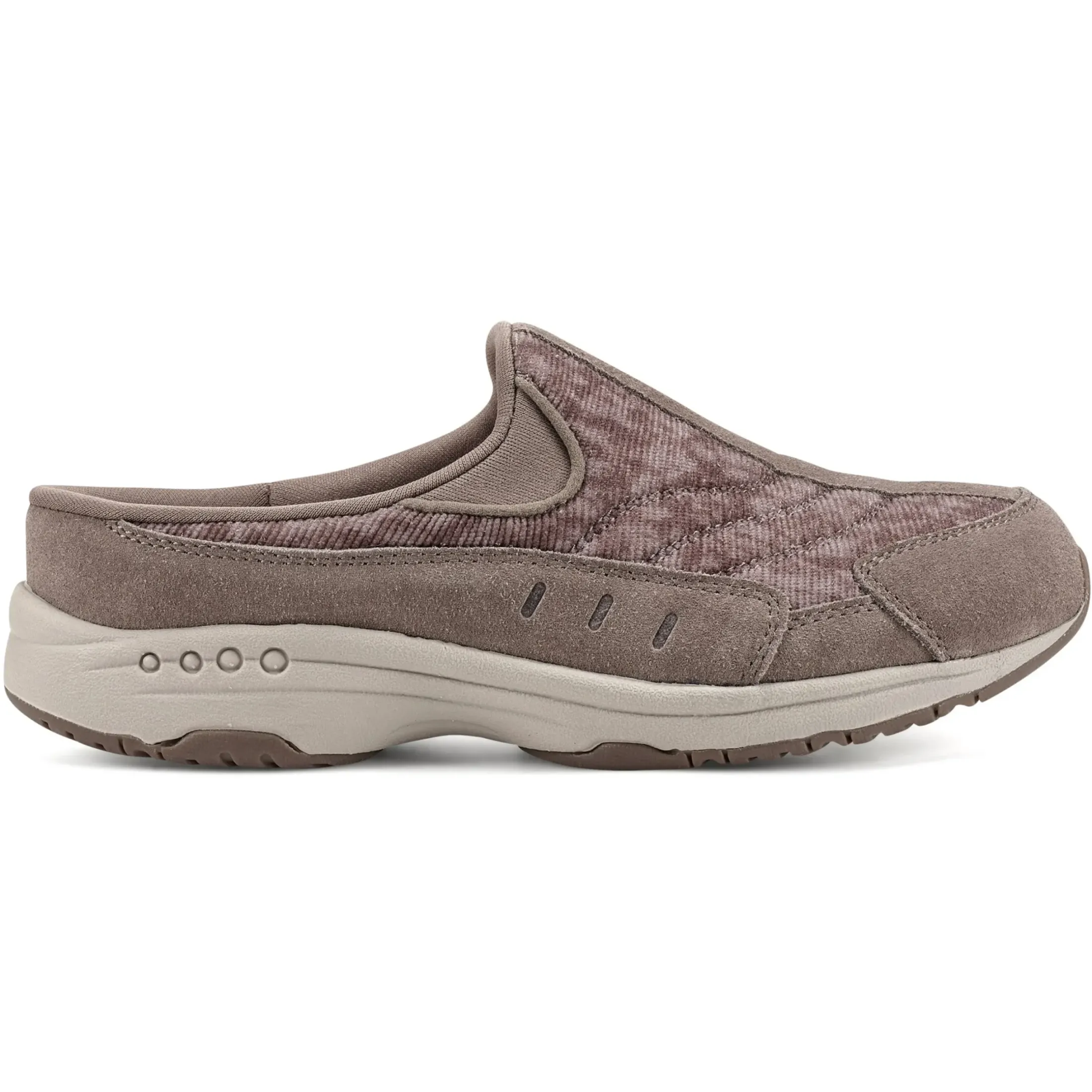 Traveltime Family|Traveltime Clogs>Easy Spirit Traveltime Clogs Taupe Velvet/Corduroy