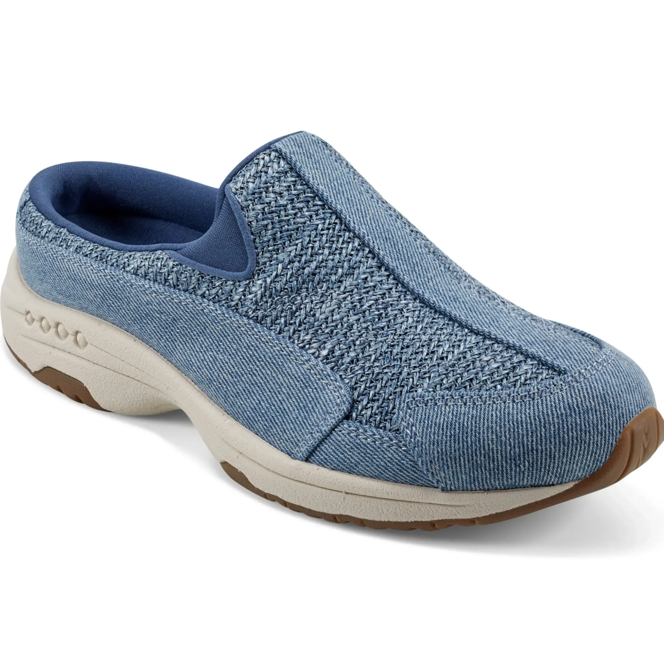 Traveltime Family|Traveltime Clogs>Easy Spirit Traveltime Clogs Denim Raffia