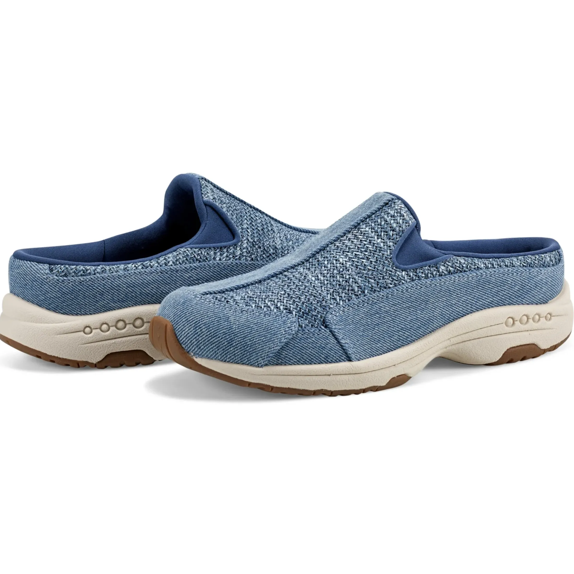 Traveltime Family|Traveltime Clogs>Easy Spirit Traveltime Clogs Denim Raffia