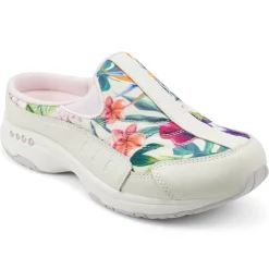 Traveltime Family|Traveltime Clogs>Easy Spirit Traveltime Clogs Ivory Palm Print