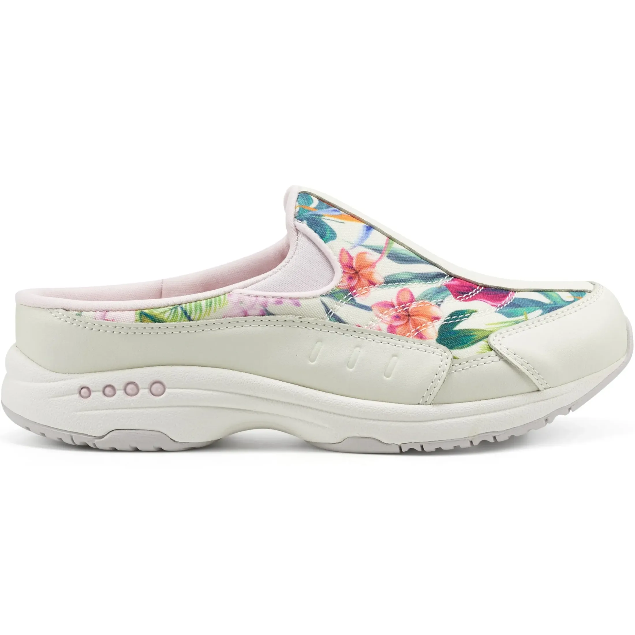 Traveltime Family|Traveltime Clogs>Easy Spirit Traveltime Clogs Ivory Palm Print