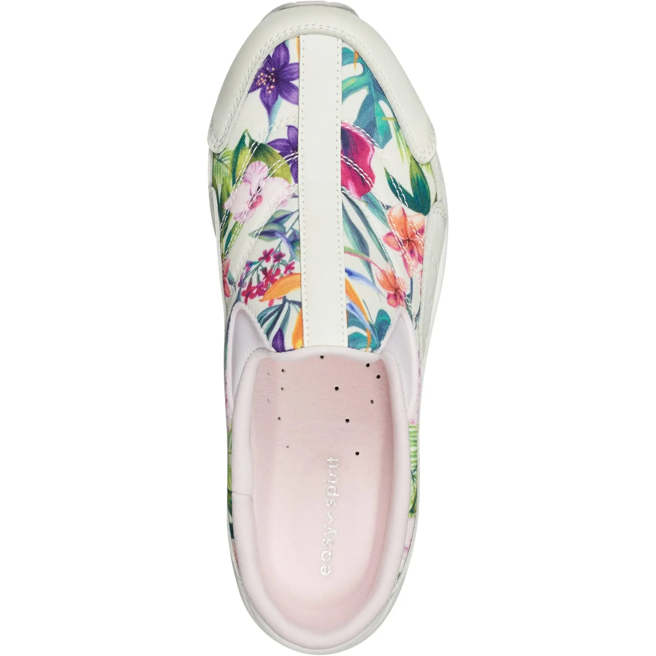 Traveltime Family|Traveltime Clogs>Easy Spirit Traveltime Clogs Ivory Palm Print