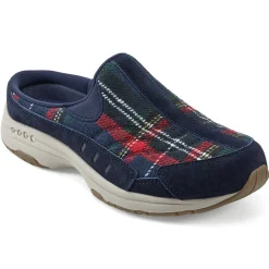 Traveltime Family|Traveltime Clogs>Easy Spirit Traveltime Clogs Navy Plaid
