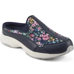 Traveltime Family|Traveltime Clogs>Easy Spirit Traveltime Clogs Navy Ditsy Floral Print