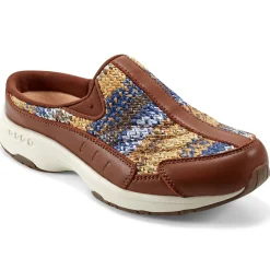 Traveltime Family|Traveltime Clogs>Easy Spirit Traveltime Clogs Brown Raffia Multi