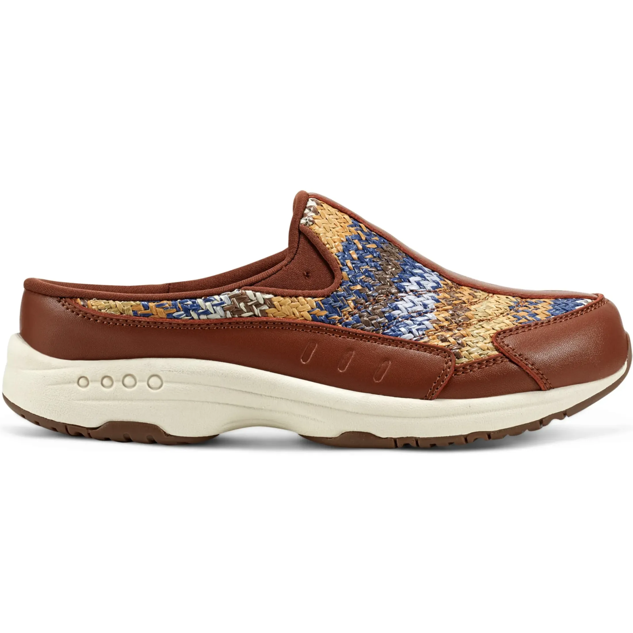 Traveltime Family|Traveltime Clogs>Easy Spirit Traveltime Clogs Brown Raffia Multi